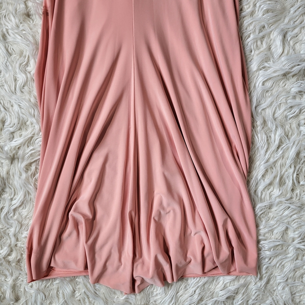 MISA Los Angeles Light Pink Domino Tie Front Midi Dress Size Small - Picture 15 of 16